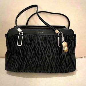 Coach Shoulder Bag Black Leather
